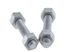 GOUJON AVEC ÉCROUS HEXAGONAUX LOURDS GALVANISÉS ASTM A193 GR. B7 / ASTM A194, 5/8" × 140 MM  